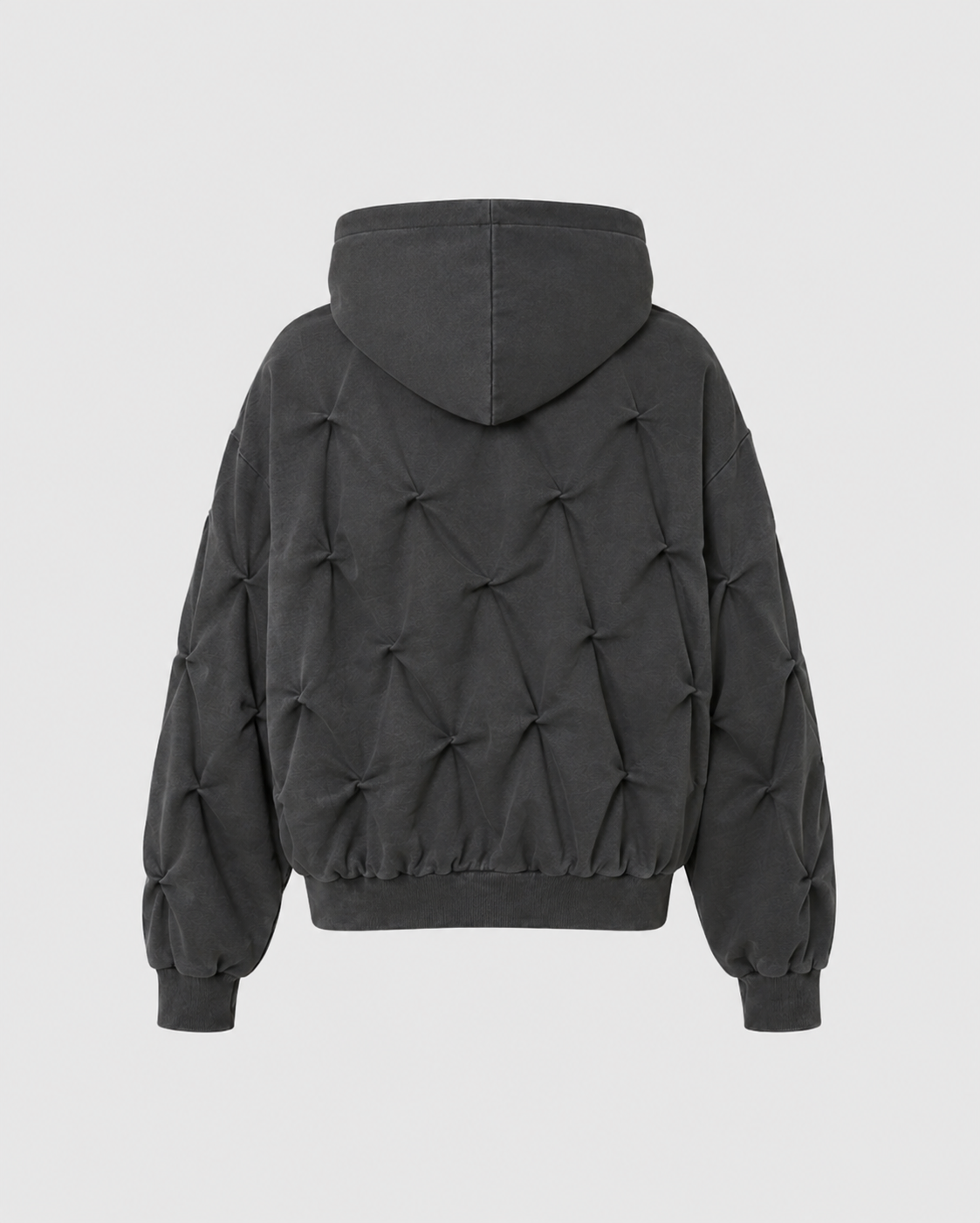 Twisted Fabric Zip hoodie — Washed Black 2
